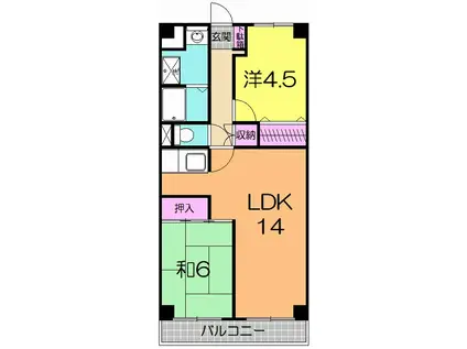 コーポTK(2LDK/2階)の間取り写真
