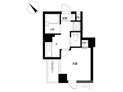 スカイコート目白台(1K/2階)の間取り写真