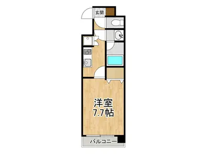 ORCHID COURT四条大宮(1K/6階)の間取り写真