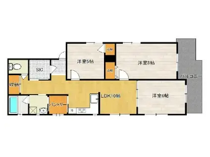 アベニール西I(3LDK/2階)の間取り写真