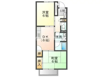 サープラスサカイB(2DK/1階)の間取り写真