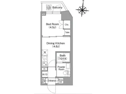 コンフォリア・リヴ木場イーストI(1DK/8階)の間取り写真