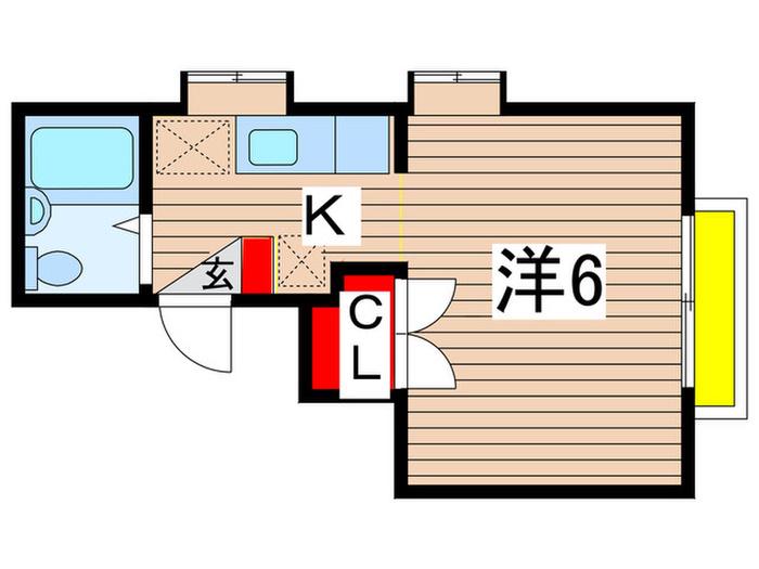国立サンフラワ-A(1K/1階)の間取り写真