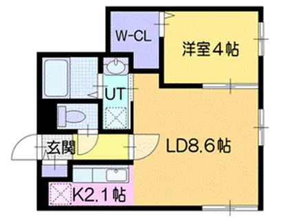WHITE COURT(1LDK/4階)の間取り写真