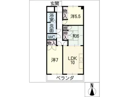 ピースフルゆうI(3LDK/1階)の間取り写真