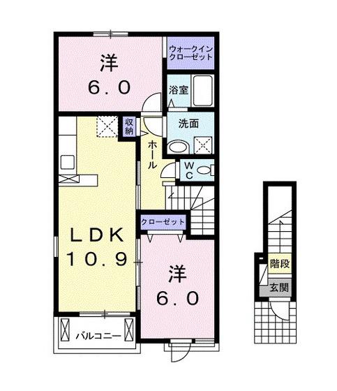 エスペランザ(2LDK/2階)の間取り写真