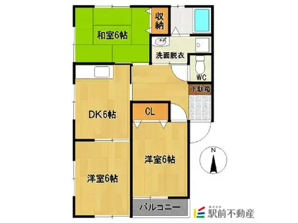 エトワールAP V(3DK/2階)の間取り写真