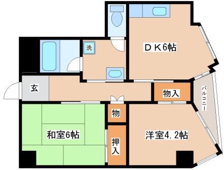 ルモン舞子(2DK/5階)の間取り写真