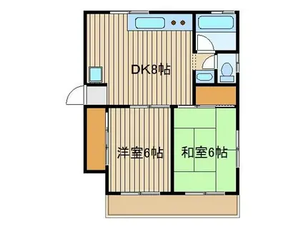 上鷺スカイコーポ(2DK/1階)の間取り写真