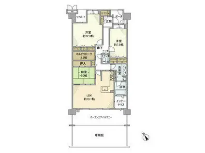 マーキスガーデンマーキスガーデン和泉中央迎陽館(3LDK/1階)の間取り写真