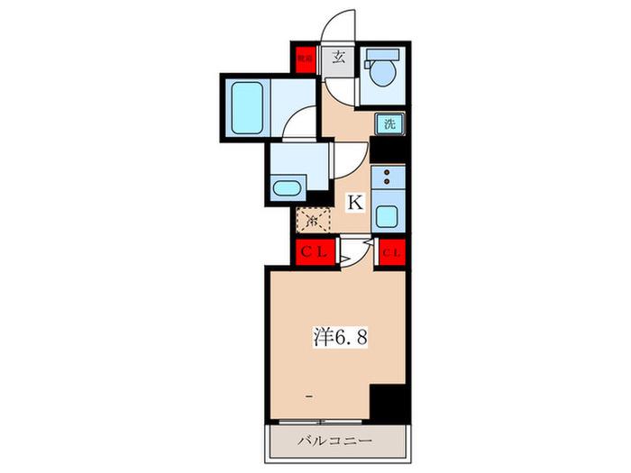 プレール・ドゥーク板橋本町III(1K/9階)の間取り写真