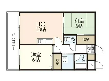 フラーリッシュ岡本(2LDK/5階)の間取り写真