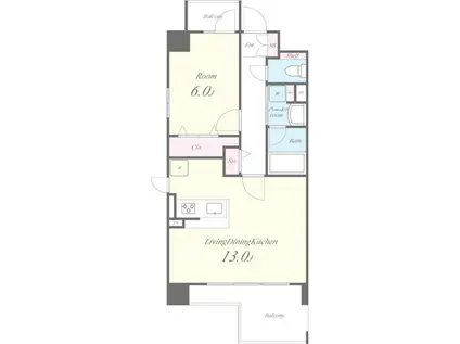 SKY HOPE(1LDK/3階)の間取り写真