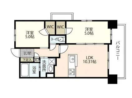 ソフィアコート江波南(2LDK/6階)の間取り写真