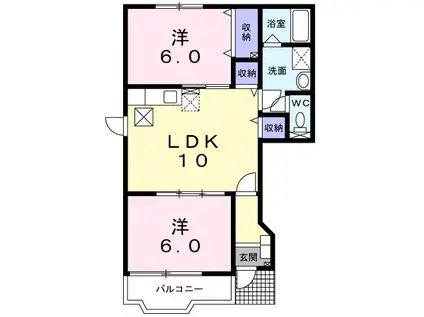 ロジュマンパルク(2LDK/1階)の間取り写真