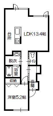 ALAISE(1LDK/1階)の間取り写真