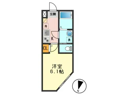 グランフォレスタ小岩(1K/3階)の間取り写真