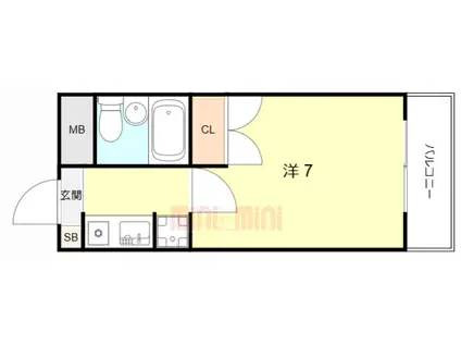ダイドーメゾン園田2(1K/2階)の間取り写真