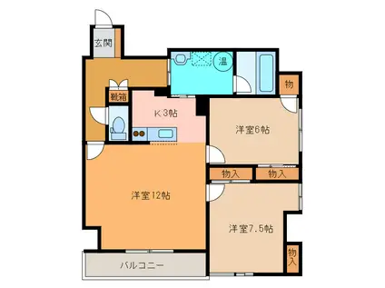 CENTER CTIY5(2LDK/10階)の間取り写真