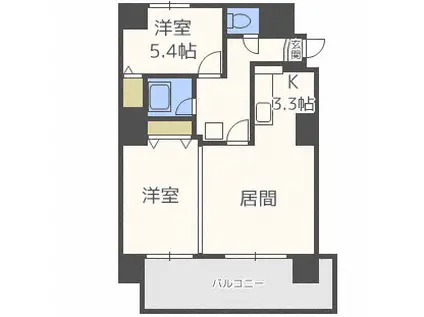 ビッグパレス南5条(2LDK/5階)の間取り写真