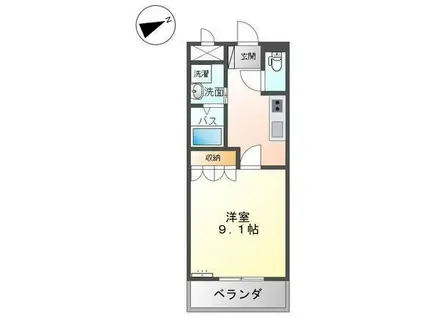 スプラッシュ(1K/1階)の間取り写真