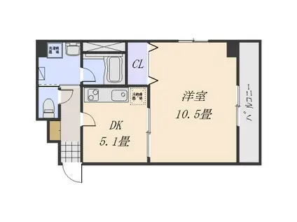 アンフィニ河原町(1DK/5階)の間取り写真