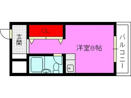 フローラルハイツ(ワンルーム/4階)の間取り写真