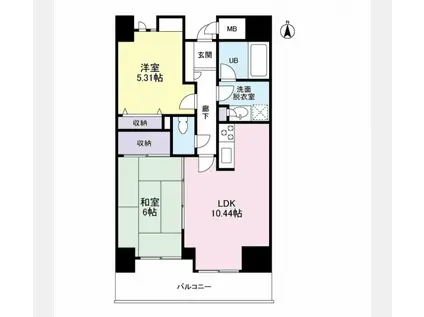 ジ・アパートメント・ヒルトップ中野(2LDK/10階)の間取り写真