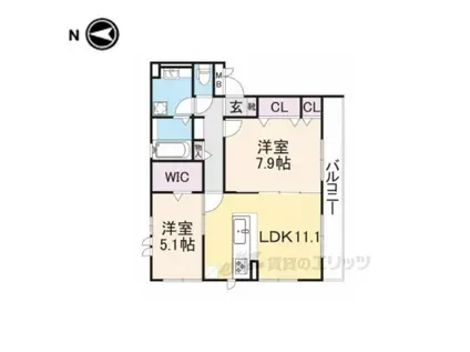 SUNNY TERRACE(2LDK/3階)の間取り写真