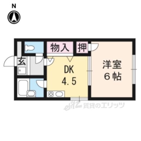 ジョンズフラット(1DK/1階)の間取り写真