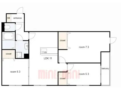 メゾン ド ラピスラジュリ(3LDK/3階)の間取り写真