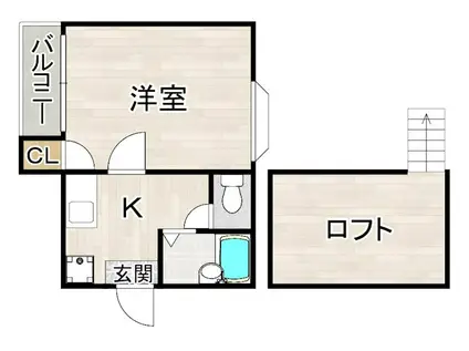 MOKO・OAKS(1K/2階)の間取り写真