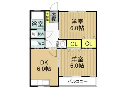 マンションイレブン(2DK/3階)の間取り写真