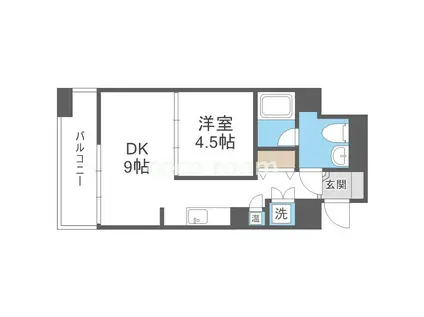 ゼニスレジデンス難波(1DK/9階)の間取り写真