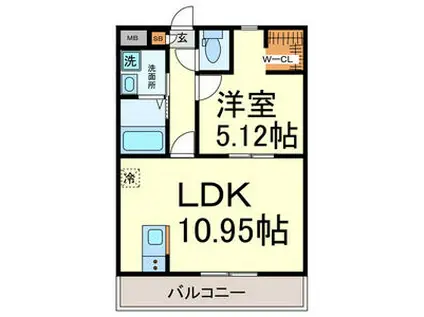 A・CITY常滑原松(1LDK/1階)の間取り写真