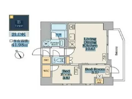 GARDEN XAVIS(2LDK/3階)の間取り写真