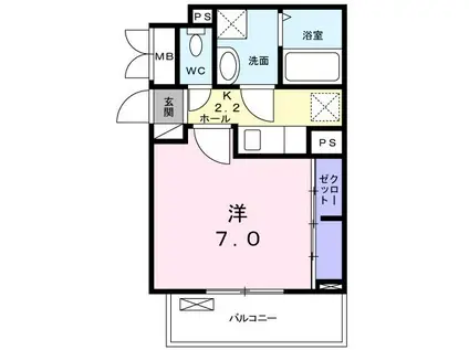 グランディオーズTOKI III(1K/3階)の間取り写真