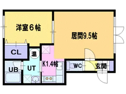 サンコート向ヶ丘(1LDK/2階)の間取り写真