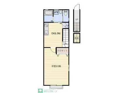 カサ・キラク(1DK/2階)の間取り写真