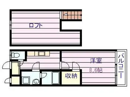 ルーチェ(1K/2階)の間取り写真