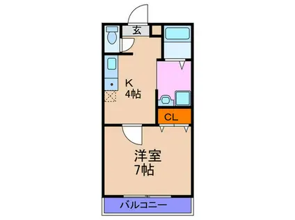 レオーネ(1K/1階)の間取り写真