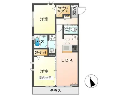 グルナード(2LDK/1階)の間取り写真