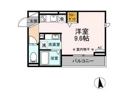 D-HILLS佐藤(ワンルーム/2階)の間取り写真