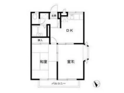 グランローゼ御仲井(2DK/2階)の間取り写真