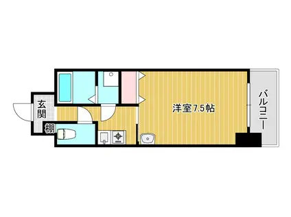 BLUE BEE桜川駅前(1K/3階)の間取り写真