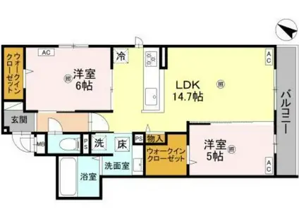 RETREAT(2LDK/1階)の間取り写真