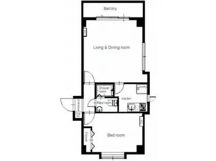 ベルメゾン東麻布(1LDK/3階)の間取り写真
