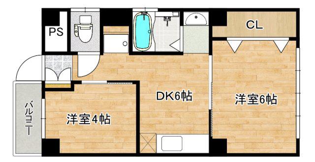 西上ビル(2DK/3階)の間取り写真
