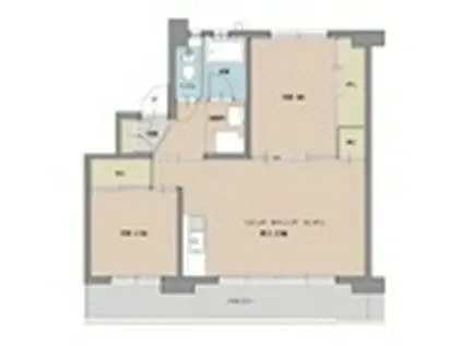 ビレッジハウス吉井II2号棟(2LDK/3階)の間取り写真