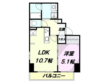 ラグゼナ八王子横山町(1LDK/11階)の間取り写真